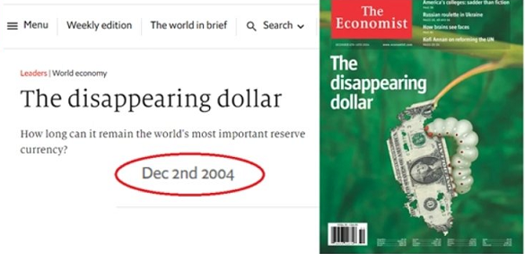 Front cover of The Economist magazine, December 2004 Front cover of The Economist magazine, December 2004